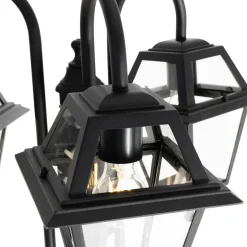 QAZQA staande buitenlampen berta zwart e27