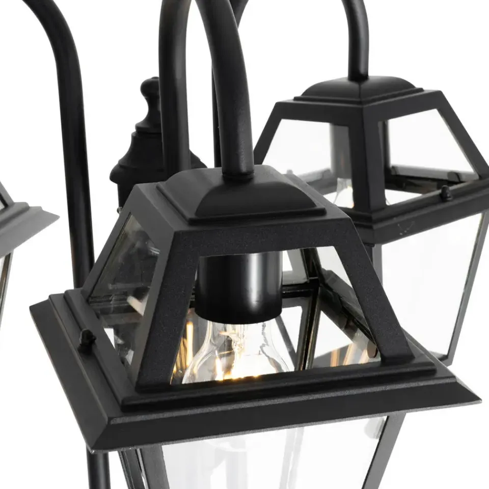 QAZQA staande buitenlampen berta zwart e27