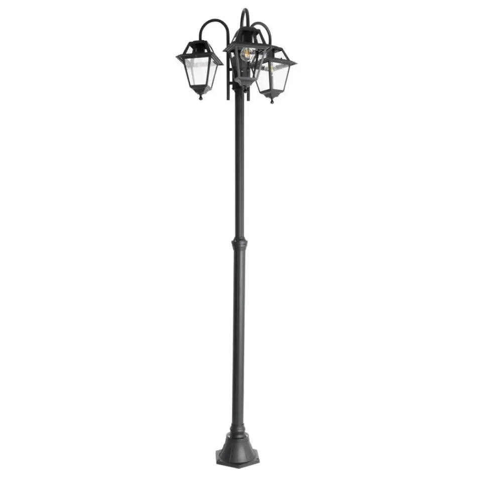 QAZQA staande buitenlampen berta zwart e27