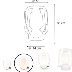QAZQA tafellampen storm wit geïntegreerde led Online