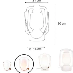 QAZQA tuinlantaarns storm wit geïntegreerde led Outlet