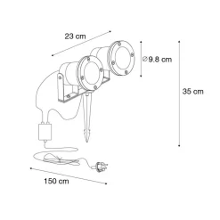 QAZQA tuinspots basic zwart gu10