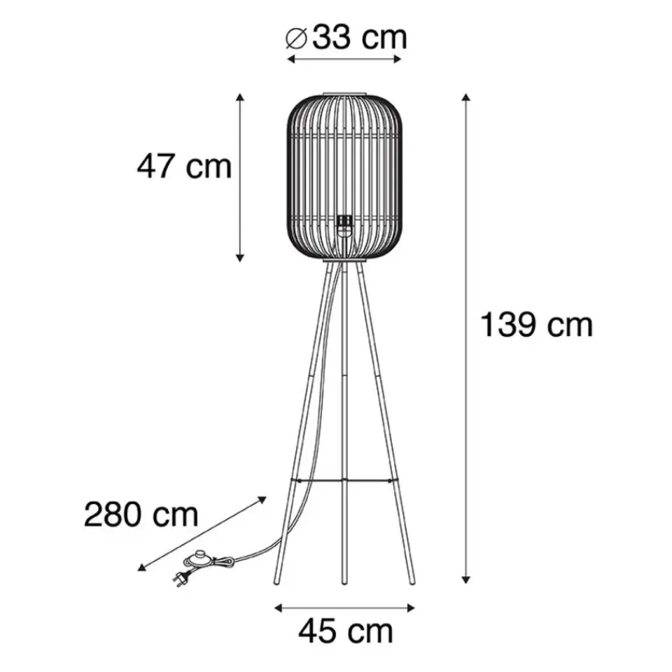 QAZQA vloerlampen manila beige e27 Clearance