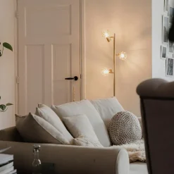 QAZQA vloerlampen mesh goudkleurig e14 Outlet