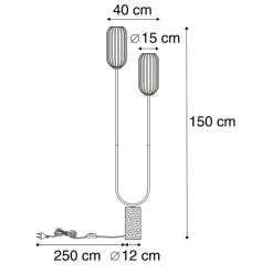 QAZQA vloerlampen rid zwart e27 Hot