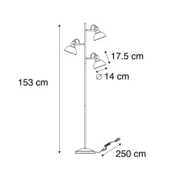 QAZQA vloerlampen tommy zwart e14 Hot