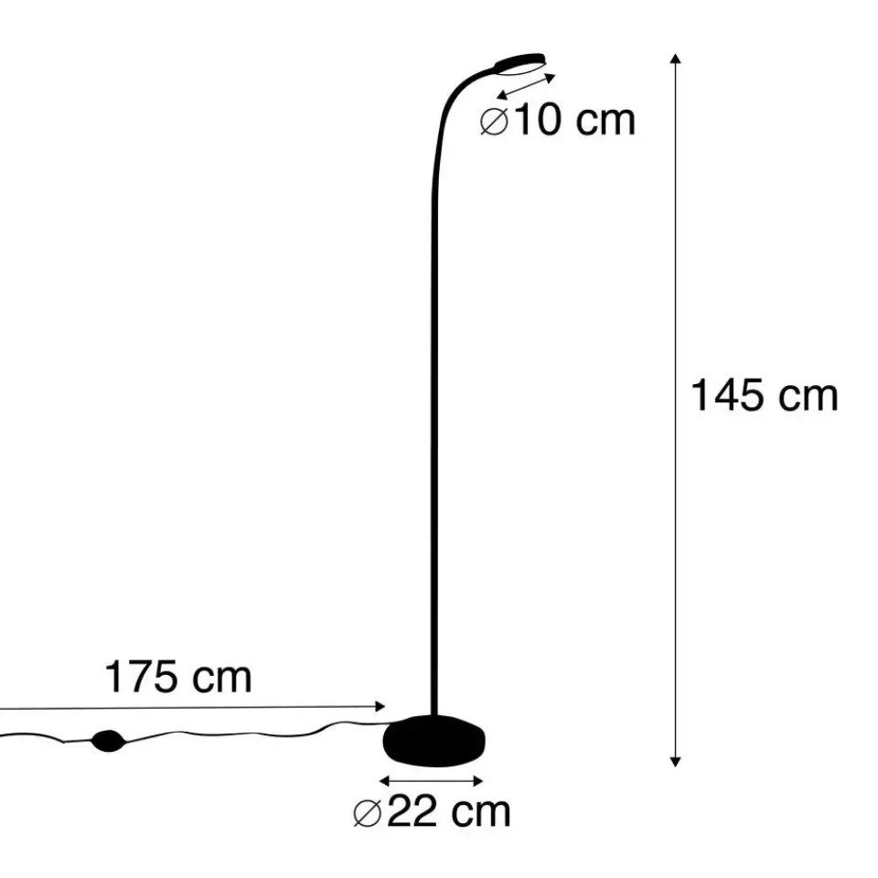 QAZQA vloerlampen trax zwart geïntegreerde led Hot