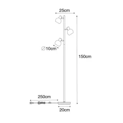 QAZQA vloerlampen vidro roze e14