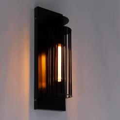 QAZQA wandlampen balenco wazo zwart e27