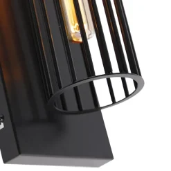 QAZQA wandlampen balenco wazo zwart e27