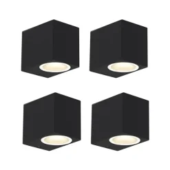 QAZQA wandlampen buiten baleno zwart gu10 Clearance