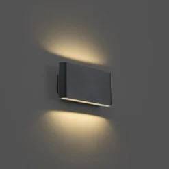 QAZQA wandlampen buiten batt zwart geïntegreerde led New