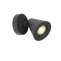 QAZQA wandlampen buiten ciara zwart gu10 Best