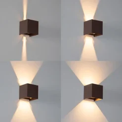 QAZQA wandlampen buiten edwin bruin geïntegreerde led Outlet