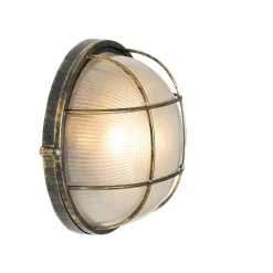 QAZQA wandlampen buiten hanneke goudkleurig e27