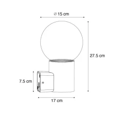 QAZQA wandlampen buiten huma zwart e27 Online