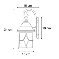 QAZQA wandlampen buiten london bruin e27 Outlet