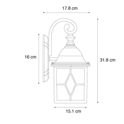 QAZQA wandlampen buiten london zilverkleurig e27 Outlet