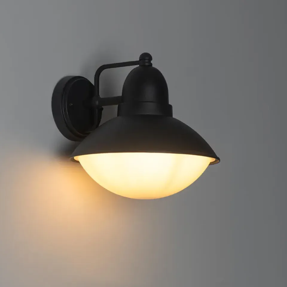 QAZQA wandlampen buiten marcel zwart e27 Outlet