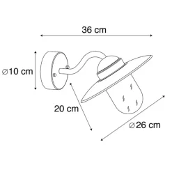 QAZQA wandlampen buiten munich zwart e27 Clearance