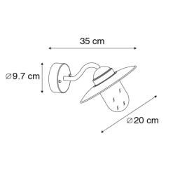 QAZQA wandlampen buiten munich grijs e27