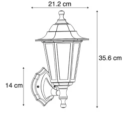 QAZQA wandlampen buiten new haven goudkleurig e27 Online