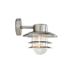 QAZQA wandlampen buiten shell zilverkleurig e27 Online