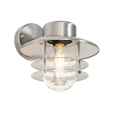 QAZQA wandlampen buiten shell zilverkleurig e27 Online