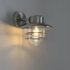 QAZQA wandlampen buiten shell zilverkleurig e27 Online