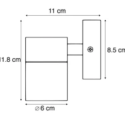 QAZQA wandlampen buiten solo zwart gu10