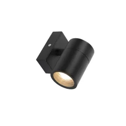 QAZQA wandlampen buiten solo zwart gu10