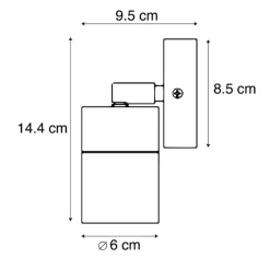 QAZQA wandlampen buiten solo zwart gu10 Sale