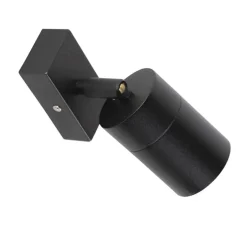 QAZQA wandlampen buiten solo zwart gu10 Sale