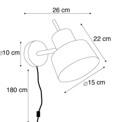 QAZQA wandlampen chappie zwart e27 Best