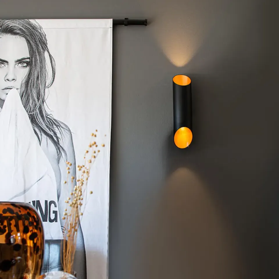 QAZQA wandlampen organa zwart gu10 Clearance