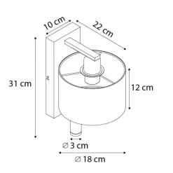 QAZQA wandlampen puglia grijs e27 Discount