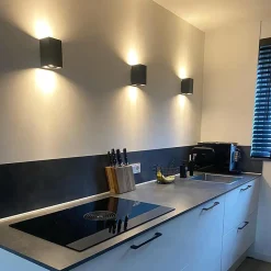 QAZQA wandlampen sandy zwart gu10 New