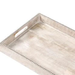 Leen Bakker QUENA - Set van 2 dienbladen - Lichtbruin - Mangohout Clearance