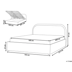 Beliani QUILLIEN - Bed met opbergruimte - Beige - 180 x 200 cm - Polyester New