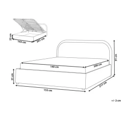 Beliani QUILLIEN - Bed met opbergruimte - Beige - 140 x 200 cm - Polyester Outlet