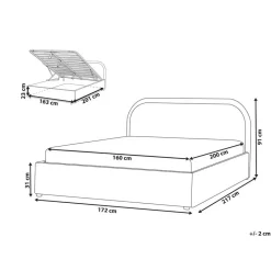 Beliani QUILLIEN - Bed met opbergruimte - Beige - 160 x 200 cm - Polyester Outlet