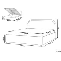 Beliani QUILLIEN - Bed met opbergruimte - Beige - 160 x 200 cm - Polyester Outlet