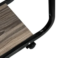 QUVIO Bijzettafel op wieltjes met opbergmandje - metaal + hout Sale