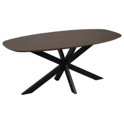 QUVIO Eettafel Sofia - Deens ovaal - 180x90 cm - FSC - Walnoot bruin Outlet