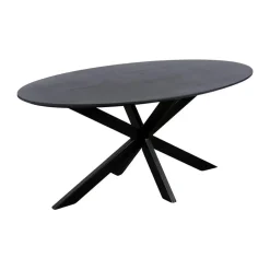 QUVIO Eettafel Sofia – Ovaal – 180x90 cm – Kruispoot – Zwart Best