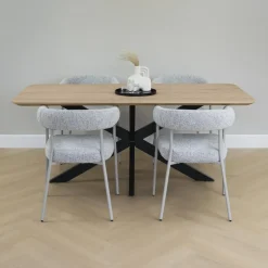 QUVIO Eettafel Sofia - Rechthoekig - FSC®- 180x90 cm - Naturel Outlet