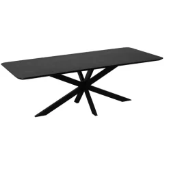 QUVIO Eettafel Sofia - Rechthoekig - FSC® - 220x110 cm - Zwart Clearance