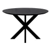 QUVIO Eettafel Sofia – Rond – Ø130 – Kruispoot – Zwart New