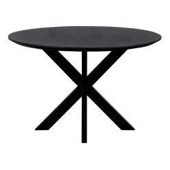 QUVIO Eettafel Sofia – Rond – Ø130 – Kruispoot – Zwart New