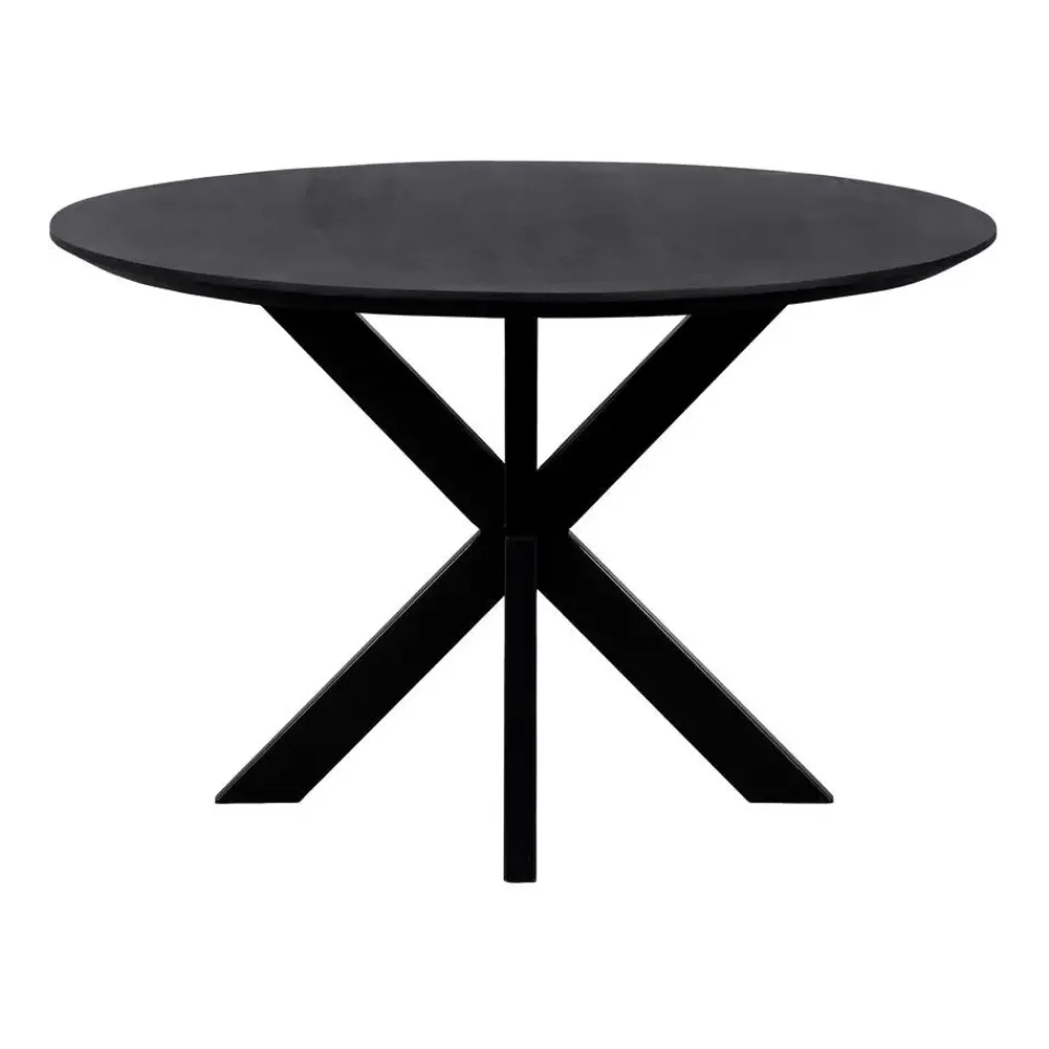 QUVIO Eettafel Sofia – Rond – Ø130 – Kruispoot – Zwart New